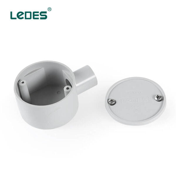 Ledes LSZH conduit fittings 1 way gang box IEC ASNZS certified electrical pipe fittings manufacturers suppliers brand factory catalogue