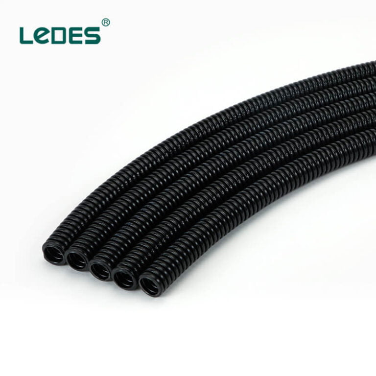 Ledes Pvc Corrugated Conduit Black Flexible Electrical Tubing Cable 