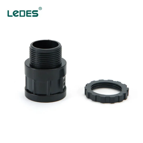 Ledes Conduit Locknut Adaptor Lszh Pipe Accessories Black