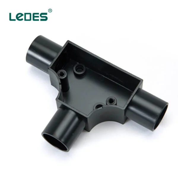 Ledes Iec Asnzs Certified Conduit Tees Black Electrical Pipe Fittings Manufacturer Factory Brand Supplier Wholesaler Distributor Price List in Australian New Zealand Peru Chile Sri Lanka Columbia Uk Singapore Hongkong Brazil Honduras Korea Malta